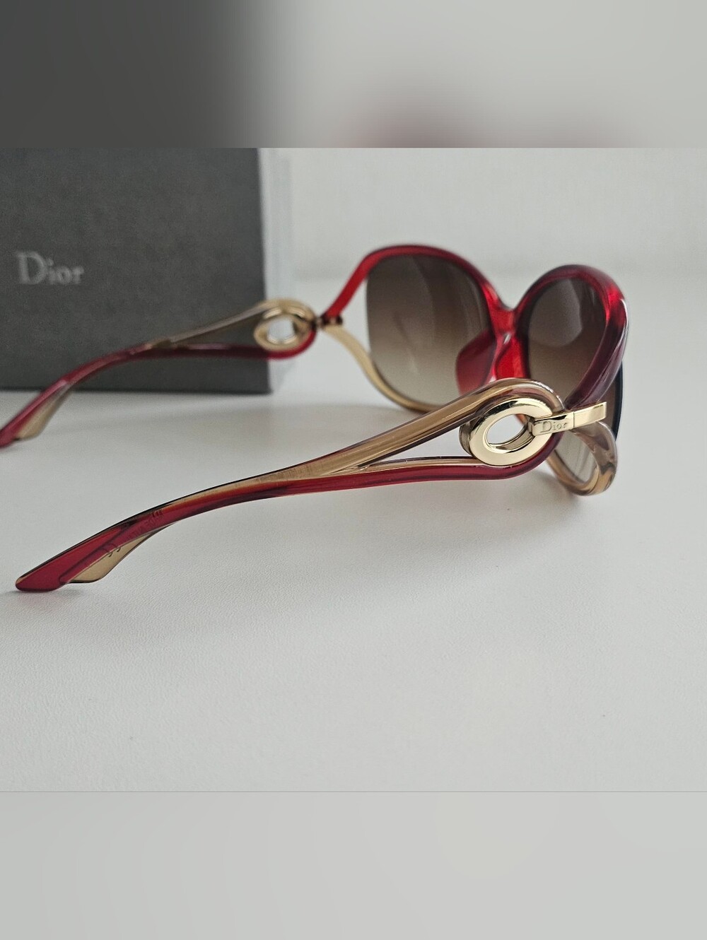 Dior Burgundy & Brown Two-tone Sunglasses - Picture 12 of 15